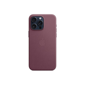 Луксозен твърд текстилен гръб оригинален MT4L3ZM/A OFFICIAL Apple FineWoven Case With MagSafe за Apple iPhone 15 Pro 6.1 бордо / Mulberry